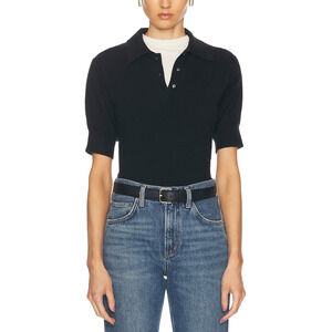 Eterne 'Journey' Black Cashmere Polo Top Size XS - NWT